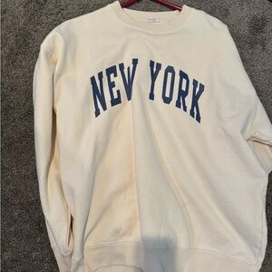 Cream Sweater with New York Print